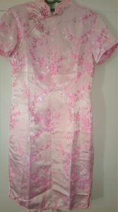 Kids Costumes to Hire - Chinese dress (flowers pink) short (2) - girl